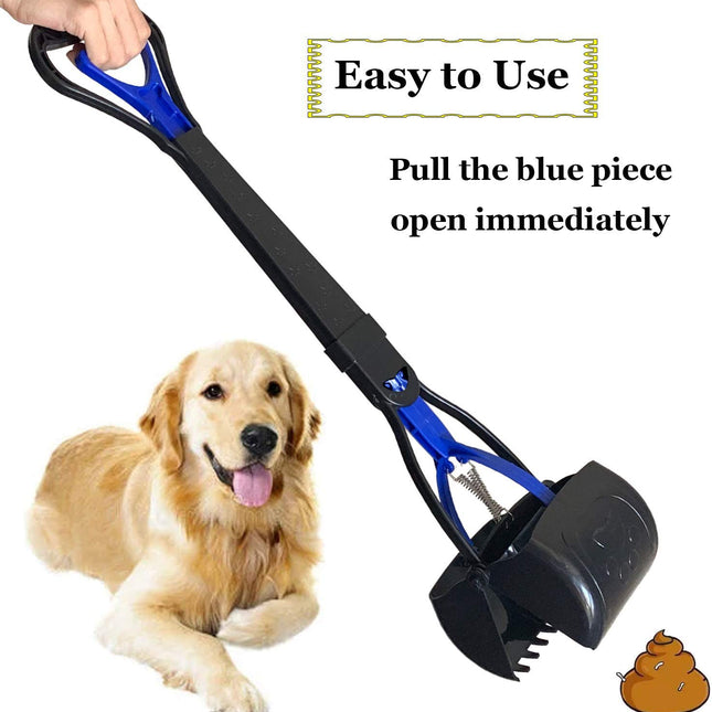 Recogedor de excrementos irrompible para perros grandes, medianos y pequeños para trabajo pesado, recogedor de excrementos de perro con mango largo de 28“ para césped, herramienta duradera de recogida de excrementos de perro, agarrador de excrementos