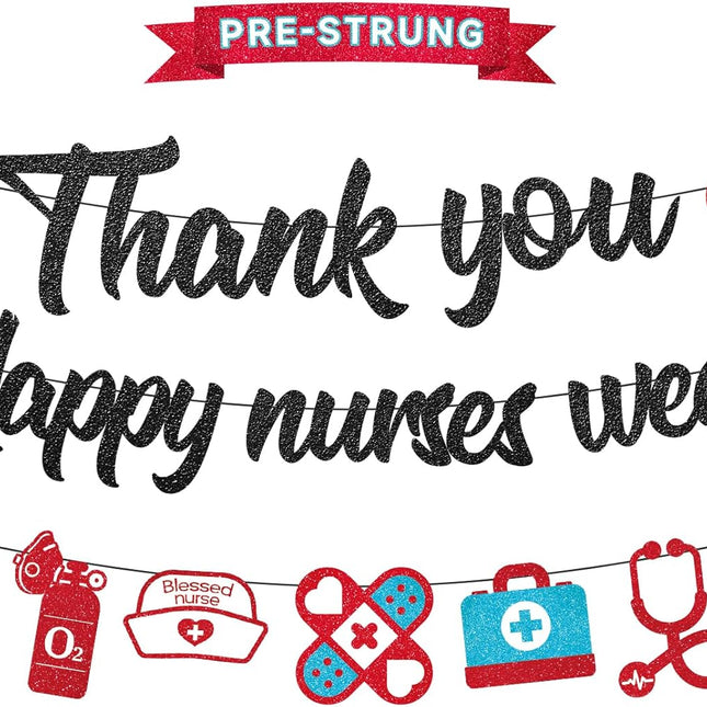Pre-strung Nurses Week Decorations 2026 Thank You Happy Nurses Week Banner