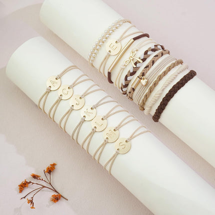 Hair Ties No Damage - 10 Pcs Hair Scrunchies for Women Girls, Hair Ties for Thick Hair & Thin Hair, Hair Scrunchies Bands Bracelets, Initial Hair Accessories for Women, Birthday Gift - Letter M