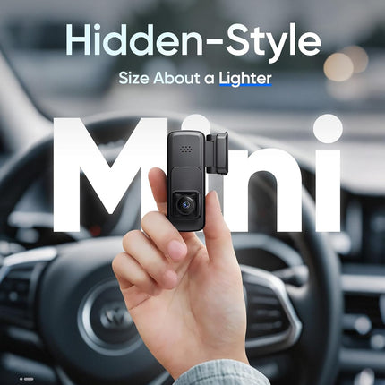 Seventour Mini 2K Dash Cam Front for Cars, Dash Camera for Cars, Dashcam Built-in WiFi with APP Control, 170°Wide Angle, WDR, 24H ParkingMode, Night Vision, G-Sensor, Includes 32GB Card