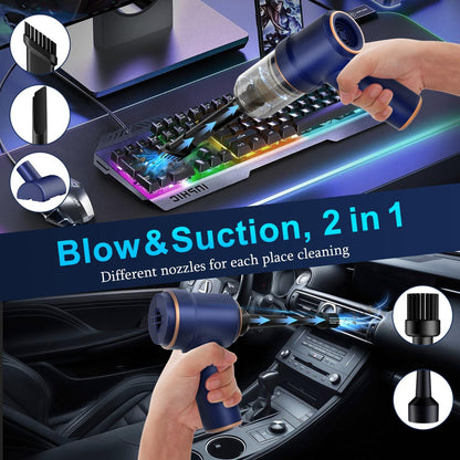 Handheld Car Vacuum Cleaner and Air Duster, 9000Pa 120W with LED Light - photo 2