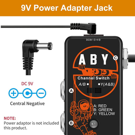 VSN ABY BOX Switch Guitar Pedal ABY Box Line Selector Channel Pedal True Bypass for Mini Size True Bypass …