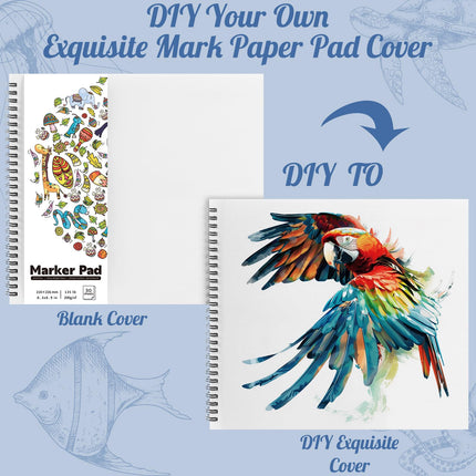 8.3 × 8.9In Marker Sketchbook, 200gsm Double-Sided Bleedproof Marker Paper