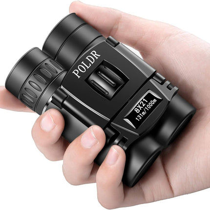 POLDR 8x21 Small Compact Lightweight Binoculars for Adults Kids Bird Watching Traveling Sightseeing.Mini Pocket Folding Binoculars for Concert Theater Opera
