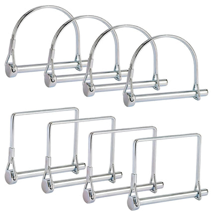 8-Pack 1/4 Inch Trailer Hitch Pins with Locking Retainers
