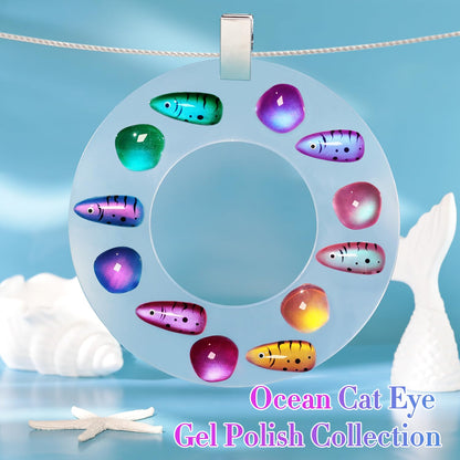 Glass Galaxy Green Magnetic Cat Eye Gel Polish Set of 6 - photo 5