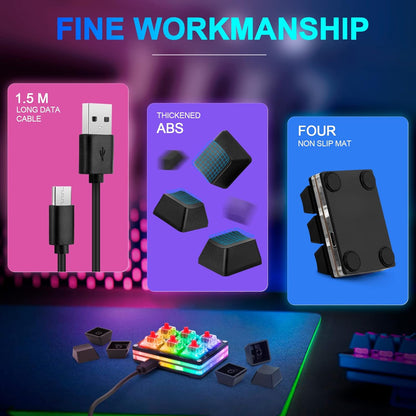 Black and White USB Mini 6-Key Mechanical Gaming Keypad with RGB LED - photo 5