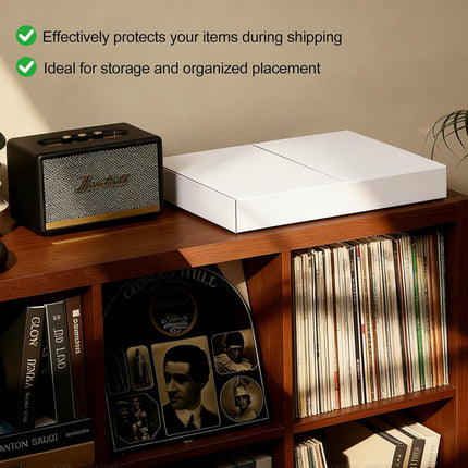 15 Sets Vinyl Record Mailers, 12.5" X 12.5" x 1" LP Shipping Mailer Boxes, White Vinyl Record Shipping Boxes with Foam Pouches, Fragile Stickers
