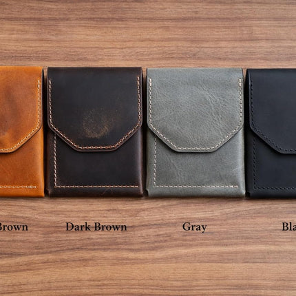 Personalized Full Grain Leather Wallet for Men – Slim Minimalist Front Pocket Cash Wallet with Magnetic Closure, Custom Engraved Handmade Leather Wallet, Gift for Him, Father’s Day, Anniversary