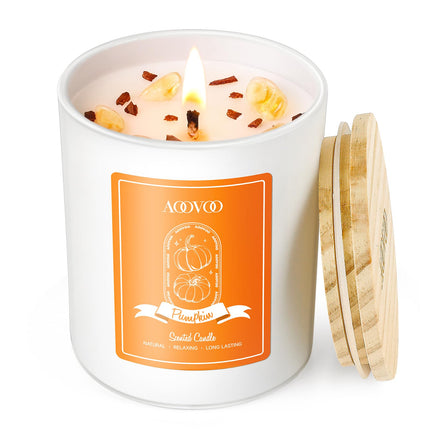 Fall Candles Set - 4 Pack Candles for Home Scented, 28 oz Natural Soy Wax 200 Hour Long Lasting, Autumn Gifts Set for Women Men Fall Fragrance of Pumpkin/Apple Cinnamon/Clove/Wheat Vanilla