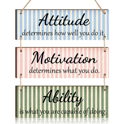 Office Wall Signs Inspirational Wooden Hanging Decor,Elegant Color
