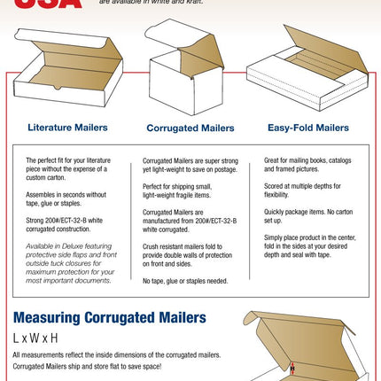Box USA BMLRBL 13 1/2"L x 3 1/2"W x 3 1/2"H, White (Pack of 50)