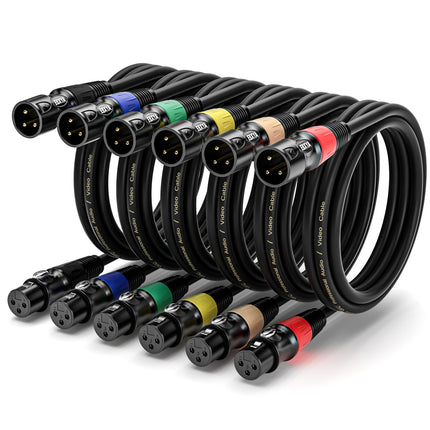 3ft XLR Cables 4-Pack - Male to Female Microphone Cable