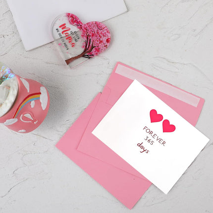 5x7 / A7 Envelopes Self Seal – 50 Pack Pink Greeting Card & Invitation Envelopes, 120gsm Premium Colored Paper for Wedding Invitation, Christmas Party, Baby Shower