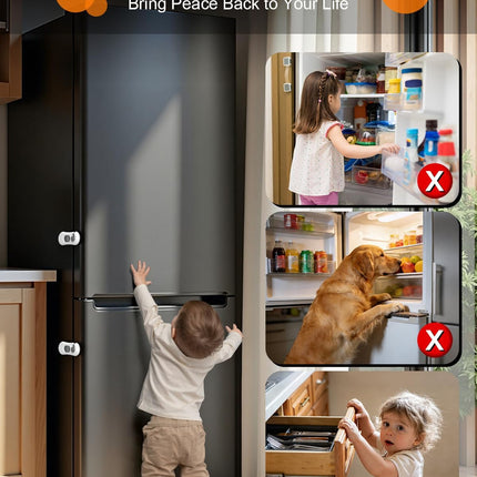 5-Piece White Child Proof Fridge and Cabinet Door Locks