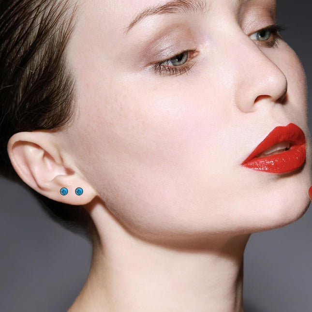 G23 Titanium Handmade Turquoise Stud Earrings