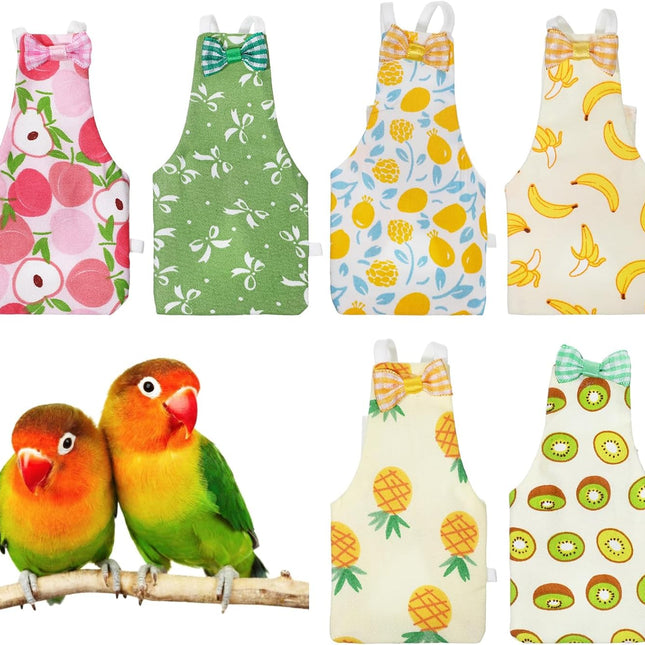6 Pcs Bird Diapers, Parrot Diaper Reusable with Waterproof Lining
