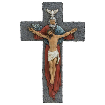 Catholic Holy Trinity Crucifix Wall Cross 9.5" H Jesus Crosses for Wall