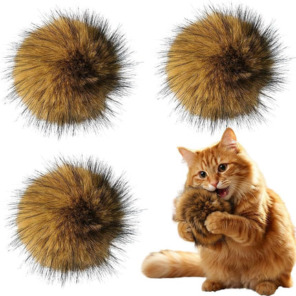 Cat Toy Faux Rabbit Fur Ball,2026 New Soft Rabbit Fur Catnip Balls,Fluffy Catnip Toy for Indoor Cats,Washable & Fun to Chase for Exercise and Bonding (Ball/3pcs)
