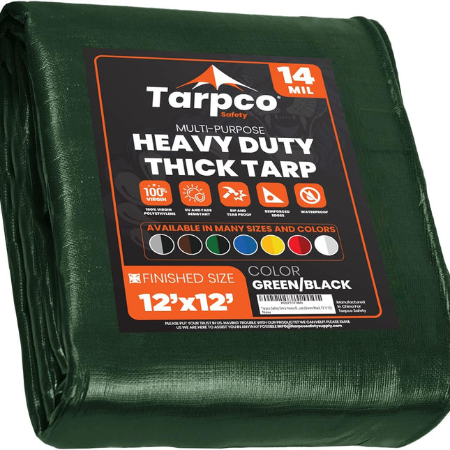 Extra Heavy Duty 14 Mil Tarp Cover, Waterproof