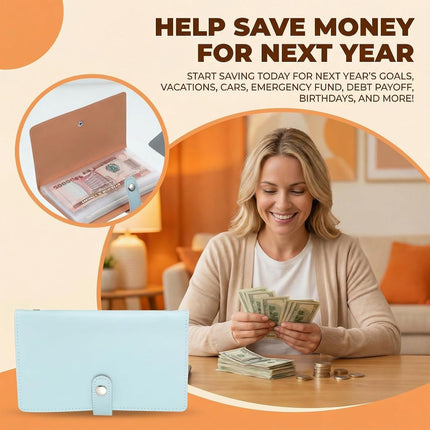 SourcetoHome 100 Envelopes Money Saving Challenge, Savings Challenges Book with Envelope Budget Binders Envelopes Back to School Supplies Challenge Saving Binder Successfully Reach Your Savings Goals (Blue) - General - detail view 4