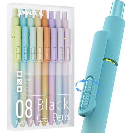 8 Pack Gel Pens, Black Ink Quick-Drying No Smudge with Fidget