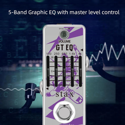 Stax 5-EQ Band Parametric Equalizer (100Hz 250Hz 630Hz 1.6kHz 4kHz) Provides ±18dB for Each Band EQ Seeker for Guitar True Bypass