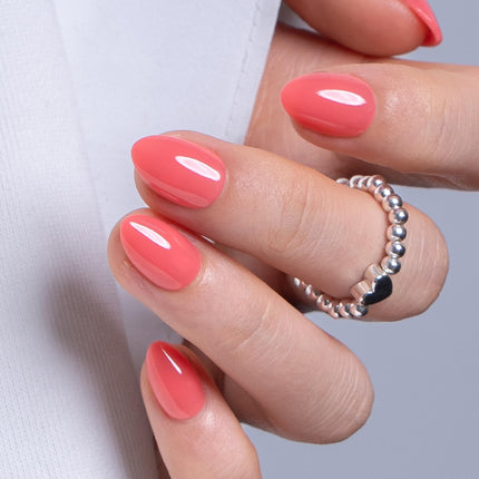 Extra Short Almond Press On Nails, Blush Veil Nude Pink, Soft Gel