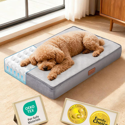Orthopedic Large Dog Bed, Reversible Memory Foam, 41 inch-XL(Gray)
