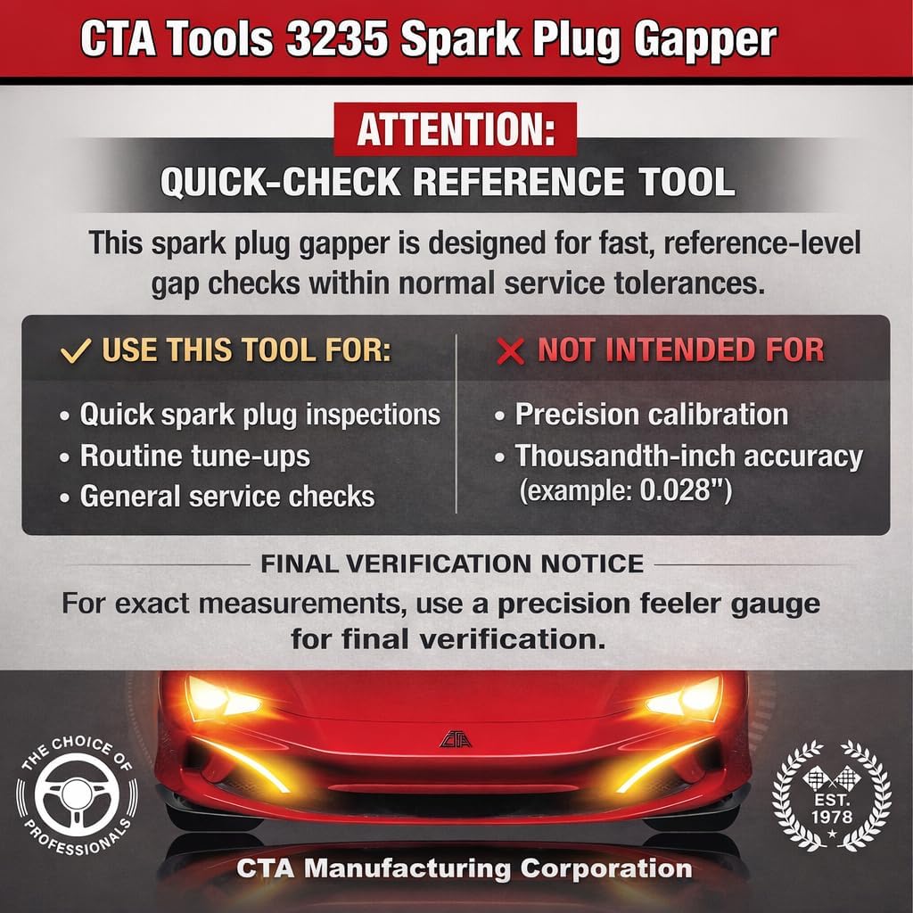 Spark Plug Gapper: Coin-Style Spark Plug Gap Tool, 0.020"–0.100" Measurement Range, Plated Steel - photo 2