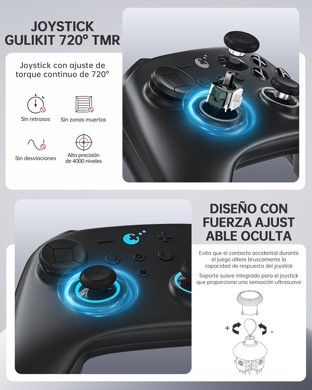 Wireless Controller for PC, Android, iOS, Switch 1/2, 720° Adjustable TMR Joystick, with 950mAh - photo 3