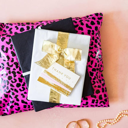 Inspired Mailers - Large Poly Mailers 14.5 x 19-50 Pack - Hot Pink Cheetah - Shipping Bags for Clothing - Mailing Envelopes - Shipping Envelopes - Poly Bags