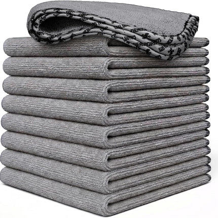 Chemical Guys Microfiber Towels for Cars Microfiber Cleaning Cloth Gray Drying Towels Car Detailing for Wash Interior and Glass, 14 x 12 Inch - 9 Pack