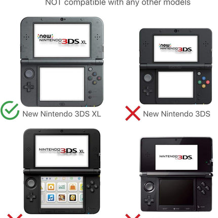New 3DS XL Case - Ultra Clear Crystal Transparent Hard Shell Protective Case Cover Skin for New 2015 Nintendo 3DS XL LL - [New Modified Hinge-less Design]