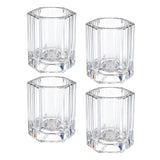 4 Pack Acrylic Toothpick Holder, 2.0×2.2Inch Rhombus Decorative Dispenser for Cocktail Picks & Fruit Forks, Portable Table Toothpick Box, Clear