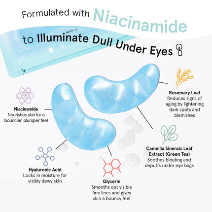 grace & stella Award Winning Under Eye Mask Reduce Dark Circles, Puffy Eyes, Undereye Bags, Wrinkles, Gel Under Eye Patches, Get Well Gifts for Women - Vegan Eye mask (24 Pairs, Blue)