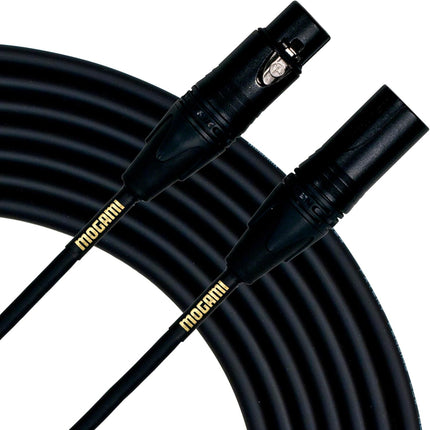 Mogami Gold Studio 02 XLR to XLR Quad Conductor Patch Cable 2 feet with Gold Contacts, XLRM-XLRF Connectors, Pro Audio Noise-Free