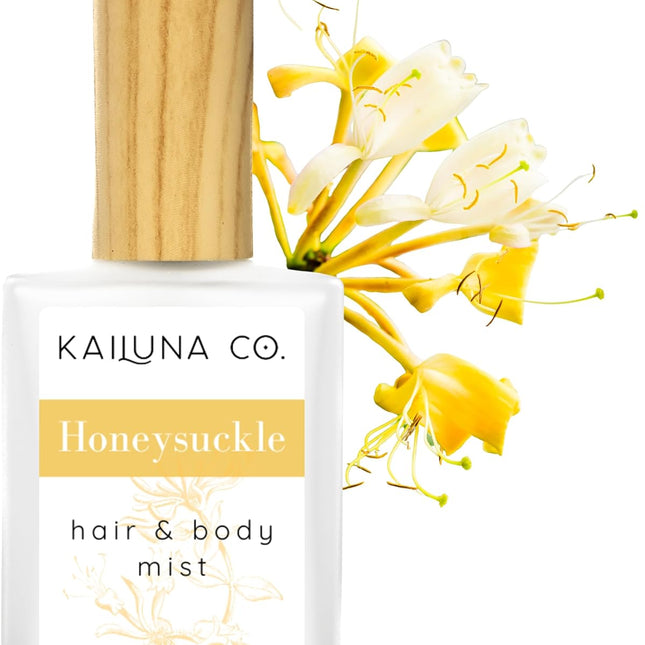 Kailuna Co. Honeysuckle Natural Hair & Body Mist Spray, Pure Essential and Fragrance Oils, Alcohol-Free, Handmade in California, 0.5Fl Oz