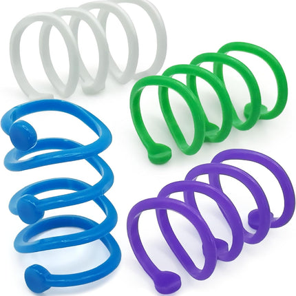 Cat Spring Toys (Set of 4) Made in USA – Safe Non-Toxic Materials – Injection Molded with Smooth Rounded Tips – Premium Interactive Toys for Indoor Cats & Kittens