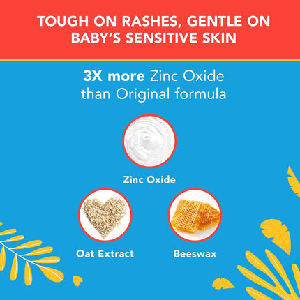 3X Max Strength Diaper Rash Ointment, 40% Zinc Oxide, 6 oz