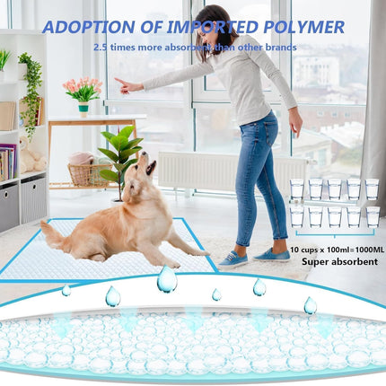 XXXXL Puppy Pee Pads for Dogs 36"x47" 40 Count, Extra Large Dog Pee Pads, Leak-Proof & Super Absorbent Dog Pee Pads, Thicken Disposable Potty Pads Puppy Training Pads for Cats Rabbits