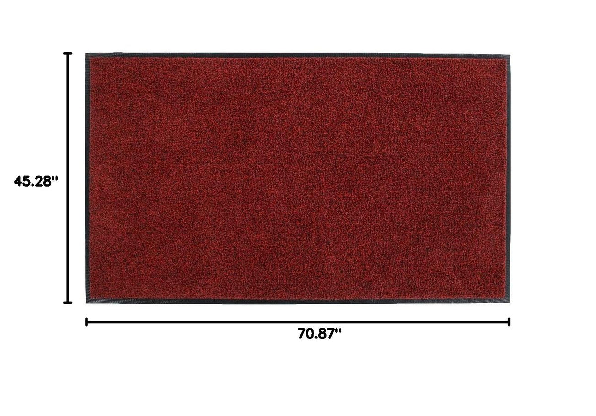 Platinum Series Indoor Wiper Floor Mat, Rubber with Nylon Carpet, 4' x 6', Red - photo 2