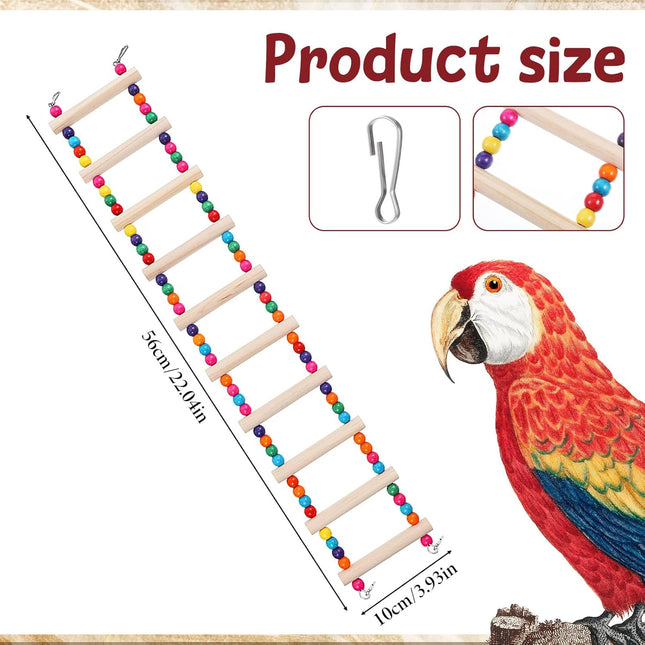 Bird Cage Ladder 22 x 3.93 in Climbing & Swing Toys Parakeets Cage Accessories Wooden Bird Playground - photo 2