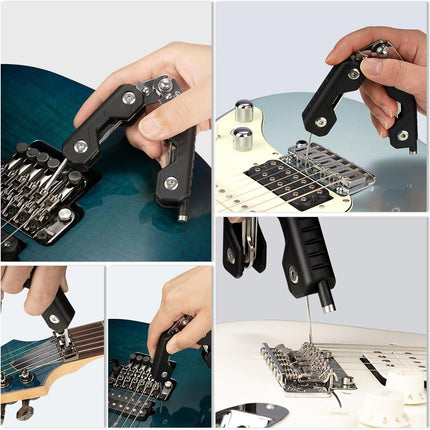 GUITTO Guitar String Winder Cutter, Bridge Pin Puller with 3 Hex Keys 1 Screwdriver, 7-in-1 Guitar Tool for Acoustic Electric Bass Guitars GGT-02
