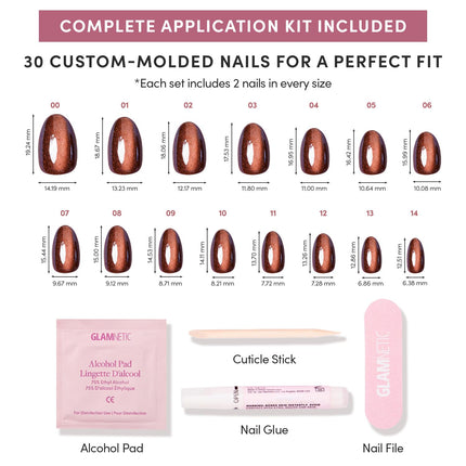 Press On Nails, Short Oval Magnetic, Fake Nails 30pc Nail Kit - photo 7