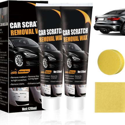 2Pcs Car Scratch Remover Wax, Professional Scratch Remover for Vehicles, Car Scratch Repair Paste for Deep Scratches with Wipe and Sponge,Universal Car Scratch Removal Wax for Deep Scratches Paste Kit