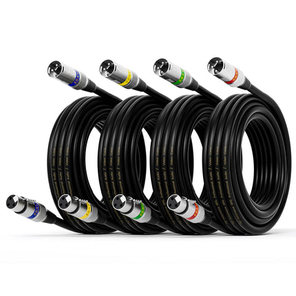 XLR Cable 20ft 4 Pack - Mic Cables Balanced DMX Cable Male to Female