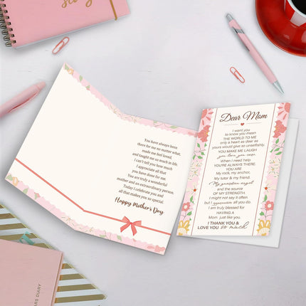 SuperShunhu Funny Mom Mother's Day Card with Words of Love and Gratitude Inside, Heartfelt Mother's Day Card from Daughter or Son, Mothers Day Gift Idea for Mom