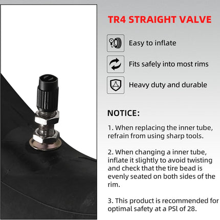 (2 Pack) AR-PRO 2.25/2.50-16” Off-Road Motorcycle Inner Tubes with TR4 Valve Stem - 70/90-16 Motorcycle Tire Replacement Inne