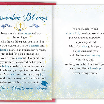 Heartfelt Christian Graduation Card, Inspirational Faith-Based Blessings for High School, College & University Graduates, Graduation Gift for Friends Family